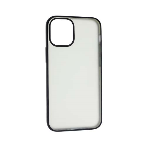 Чехол Apple iPhone 12 Mini силиконовый прозрачный, черный 1-satelonline.kz