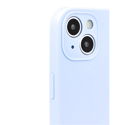 Чехол для IPhone 13, силиконовый светло-голубой, с защитой камеры 4