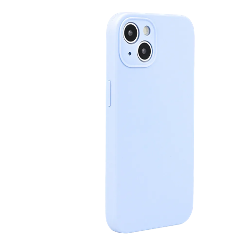 Чехол для IPhone 13, силиконовый светло-голубой, с защитой камеры 2