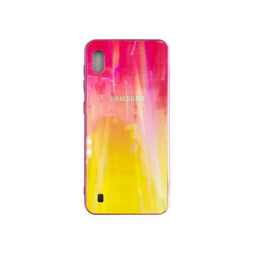 Чехол Samsung Galaxy A10 (2019) силиконовый, хамелеон розовый-желтый 1-satelonline.kz
