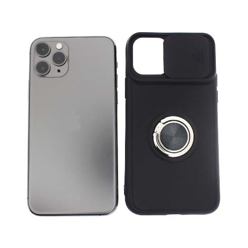 Чехол Apple iPhone 11 Pro силиконовый, черный защита для камеры 1-satelonline.kz