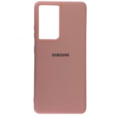 Чехол для Samsung S21 Ultra силиконовый нежно розовый
