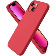 Чехол для IPhone 13, силиконовый красный, с защитой камеры