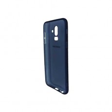 Чехол Samsung Galaxy J8 (2018), гелевый, синий-прозрачный