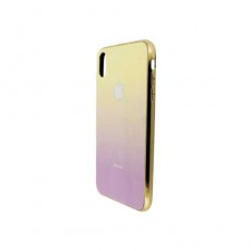 Чехол Apple iPhone XR, силиконовый, хамелеон светло-желтый+бордовый