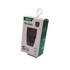 Адаптер DEJI DJ-A88 20W Fast Charger (DUAL Ports USB-A/Type-C) Черный