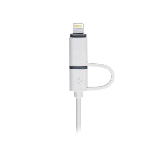 Кабель USB Totu 2в1 Micro USB + Lightning белый 2