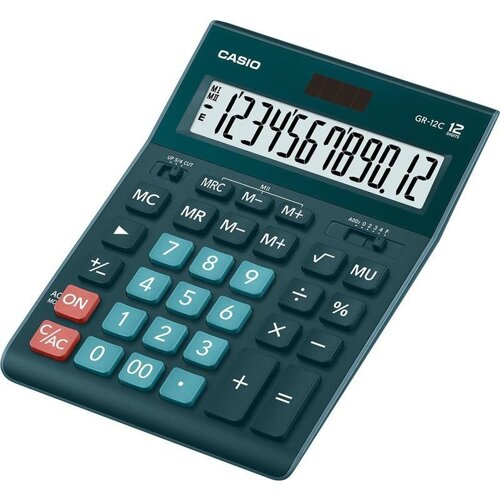 Калькулятор CASIO настольный GR-12C-DG-W-EP зеленый 1-satelonline.kz