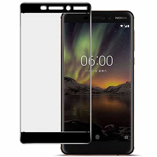 Защитное стекло 3D Nokia 6.1 2018, полный клей, чёрный 1-satelonline.kz