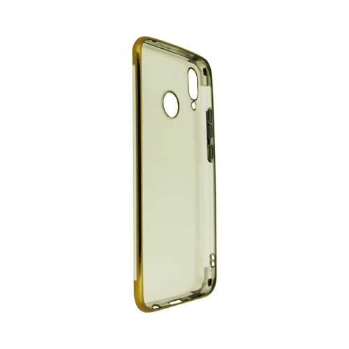 Чехол Huawei Nova 3, силиконовый, прозрачный с золотой оконтовкой 1-satelonline.kz