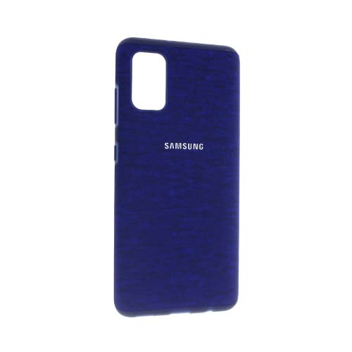 Чехол Samsung Galaxy A41 силиконовый, синий ткань 1-satelonline.kz