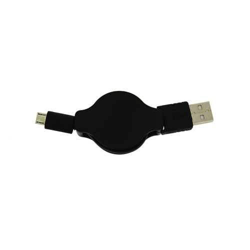 Кабель USB Micro-USB рулетка чёрный 2