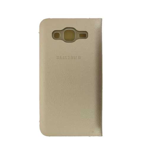 Чехол для Samsung J500, кожанный,светодиодный, золотой (Gold) 1-satelonline.kz