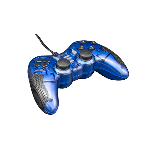 Геймпад Ritmix GP-007 Blue, gamepad, 17 buttons + 2 sticks, vibro, PC, USB, 1.5m cable, blue 3