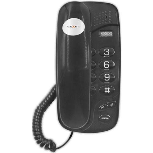 Телефон проводной Texet TX-238 чёрный 1-satelonline.kz