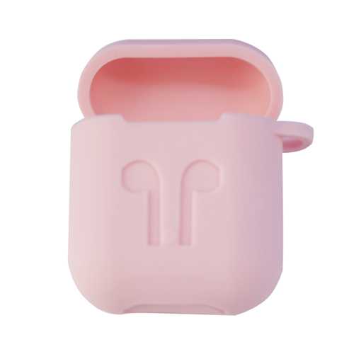Чехол для Apple AirPods силиконовый, розовый 1-satelonline.kz