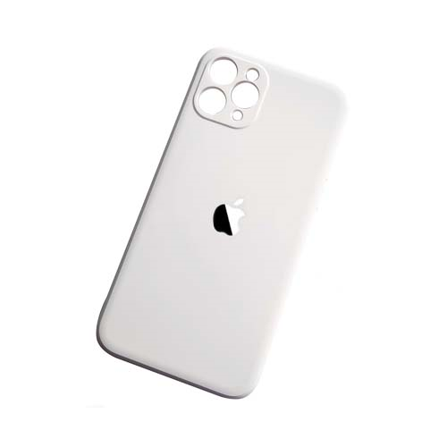 Стеклянный чехол с гелевой основой iPhone 11 Pro белый 1-satelonline.kz