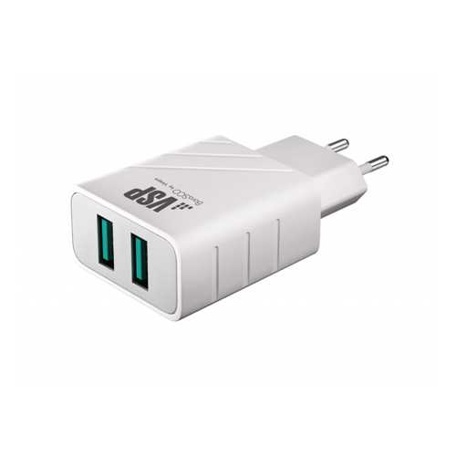 Сетевое зарядное устройство BoraSCO 2 USB 2.4A (белое) 1-satelonline.kz