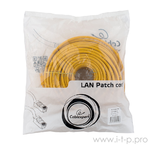 Патч-корд UTP Cablexpert PP12-30M/Y кат.5e, 30м, литой, многожильный (жёлтый) 2