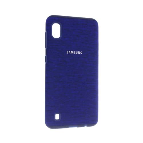 Чехол Samsung Galaxy A10 силиконовый, синий ткань 1-satelonline.kz
