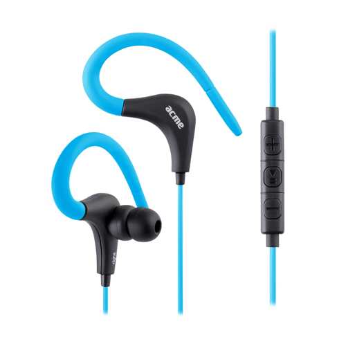 Проводные наушники ACME HE17B Sports action earphones with microphone in-line control/ Blue 2