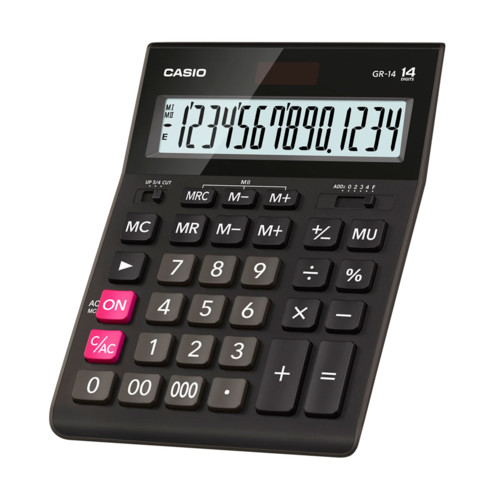 Калькулятор CASIO настольный GR-14-W-EP черный 1-satelonline.kz
