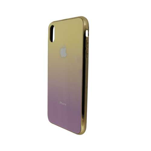 Чехол Apple iPhone Xs Max, силиконовый, хамелеон светло-желтый+бордовый 1-satelonline.kz