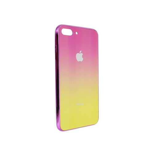 Чехол Apple iPhone 7 Plus/8 Plus, силиконовый, хамелеон розовый-желтый 1-satelonline.kz