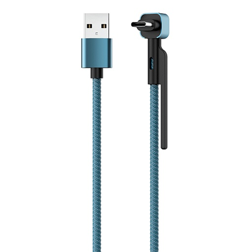 Кабель OLMIO STAND, USB 2.0 - Type-C, 1.2м, 2.1A, синий 1-satelonline.kz