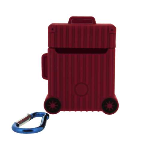 Чехол для Apple AirPods (чемодан), силиконовый, красный 1-satelonline.kz