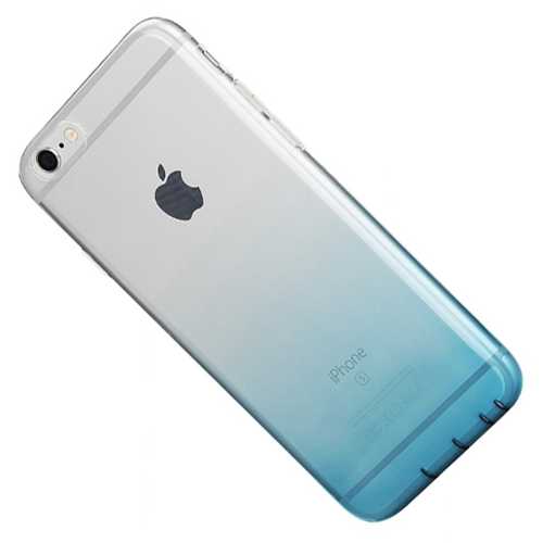 Чехол крышка Rock Apple iPhone 6 Plus/6s Plus, гелевый, прозрачно-голубой (trans-blue) 2