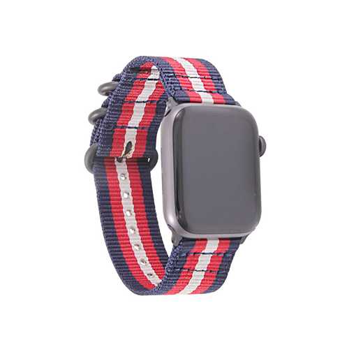 Ремешок Apple Watch 42-44mm Woven Nylon Sport Loop Band, красный в сером 1-satelonline.kz