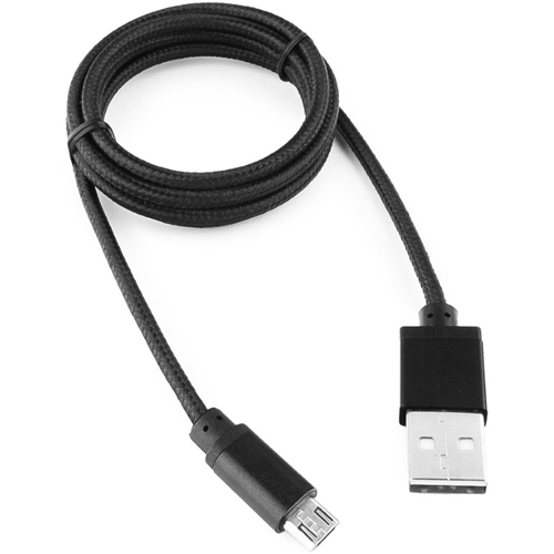 Кабель USB 2.0 Cablexpert CC-mUSB2bk1m, USB-MicroUSB, 1м, нейлон оплет, алюмразъемы, черный. 1-satelonline.kz
