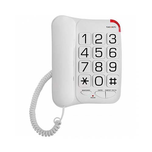 Телефон проводной Texet TX-201 белый 1-satelonline.kz