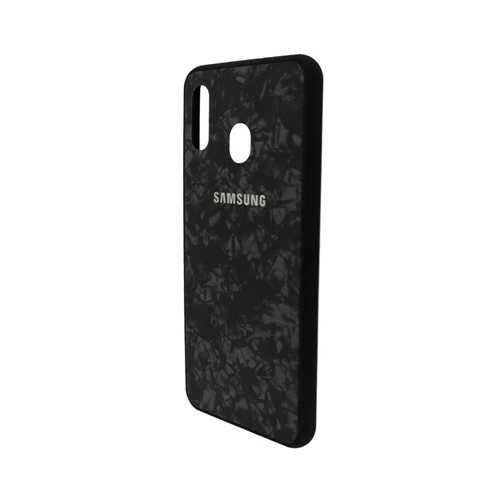 Чехол Samsung Galaxy A20 (2019) силикон, мрамор черный 1-satelonline.kz