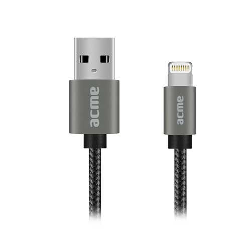Кабель USB ACME CB2021G Lightning MFI 1м, серый 4