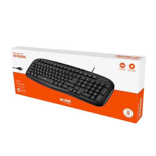 Клавиатура ACME KM10 Convenient multimedia keyboard EN/LT/RU 1-satelonline.kz