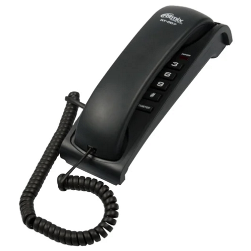 Телефон проводной Ritmix RT-007 черный 1-satelonline.kz