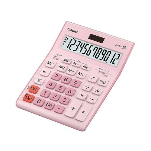 Калькулятор CASIO настольный GR-12C-PK-W-EP розовый 1-satelonline.kz