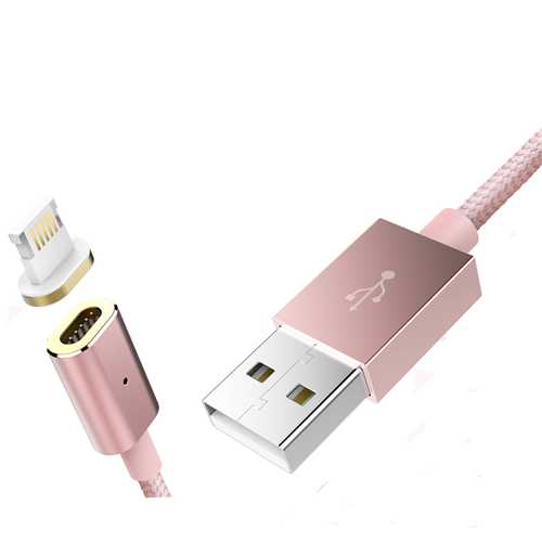 Кабель USB (Rock Space) Lightning с магнитом, 1m, розовое золото 1-satelonline.kz