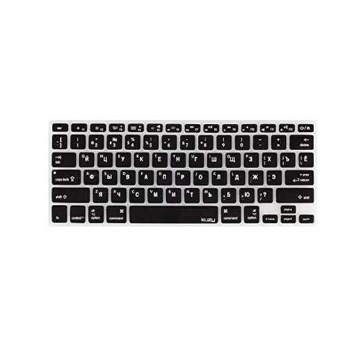 Силиконовая накладка Macbook Pro 13/15 (2018/2019), англо-русская клавиатура, чёрный 1-satelonline.kz