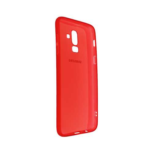 Чехол Samsung Galaxy J8 (2018), гелевый, красный-прозрачный 1-satelonline.kz