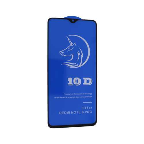 Защитное стекло 10D для Xiaomi Redmi Note 8 Pro Black 1-satelonline.kz