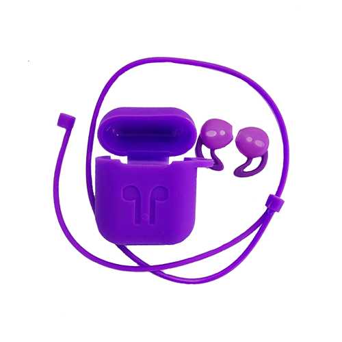 Чехол для Apple AirPods, силиконовый, фиолетовый 1-satelonline.kz