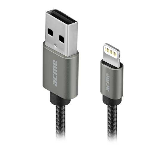 Кабель USB ACME CB2031G Lightning cable, 1m Grey 3