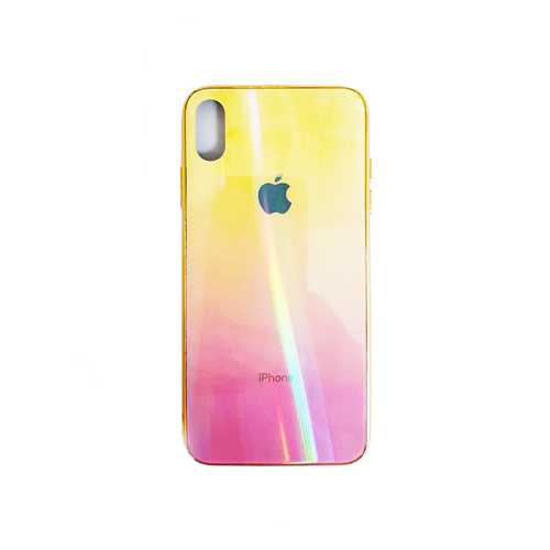 Чехол Apple iPhone X/XS, силиконовый, хамелеон светло-желтый+бордовый 1-satelonline.kz