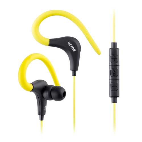 Проводные наушники ACME HE17Y Sports action earphones with microphone in-line control/ Yellow 2