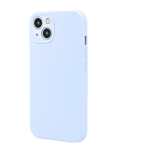 Чехол для IPhone 13, силиконовый светло-голубой, с защитой камеры 3
