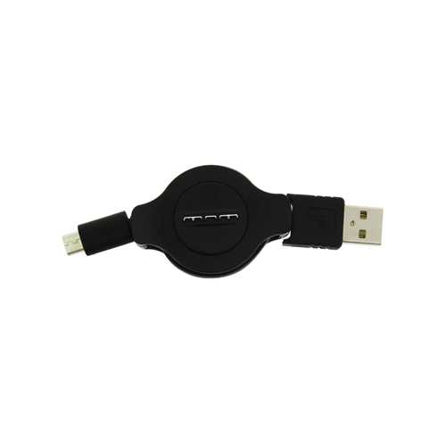 Кабель USB Micro-USB рулетка чёрный 1-satelonline.kz