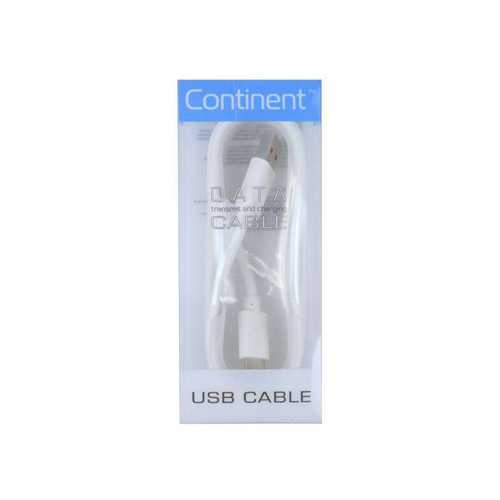Кабель Continent USB Type C - micro USB B 2.0 (100см), белый 1-satelonline.kz